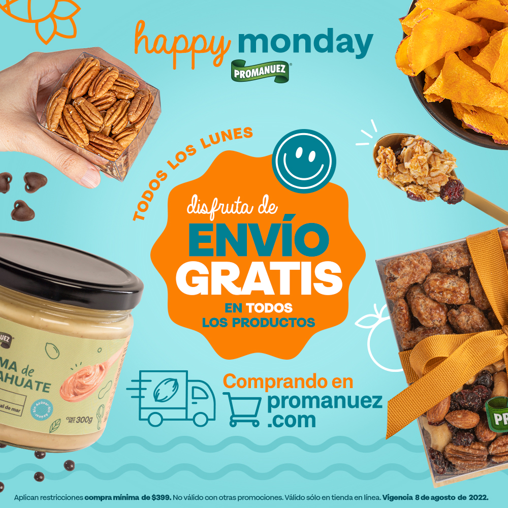 Hoy como todos los lunes es día de ENVÍO GRATIS #HappyMonday 😃

Todos los productos que necesitas para tu semana y más.🛍️

Es el mejor día para recibir o enviar Promanuez 😍

Entregas de 1 a 5 días a TODO México 🚚 💨
