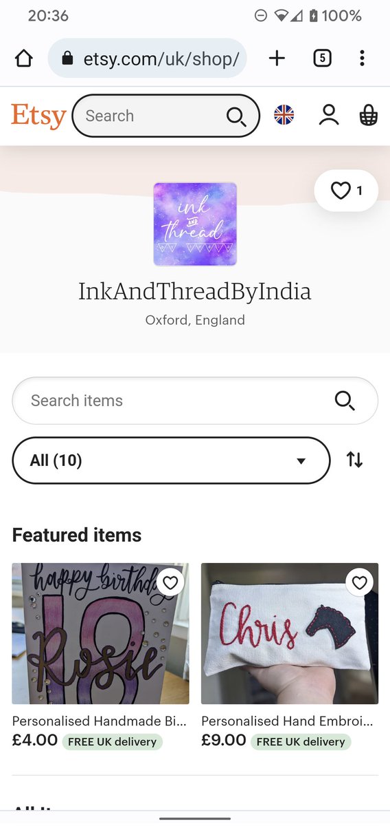I've got an Etsy shop! For embroidered things, calligraphy things, and bit-of-both things. Come and have a look, have a share if you're so inclined, and come back soon because there are more things coming soon! ✨
etsy.com/uk/shop/InkAnd…
