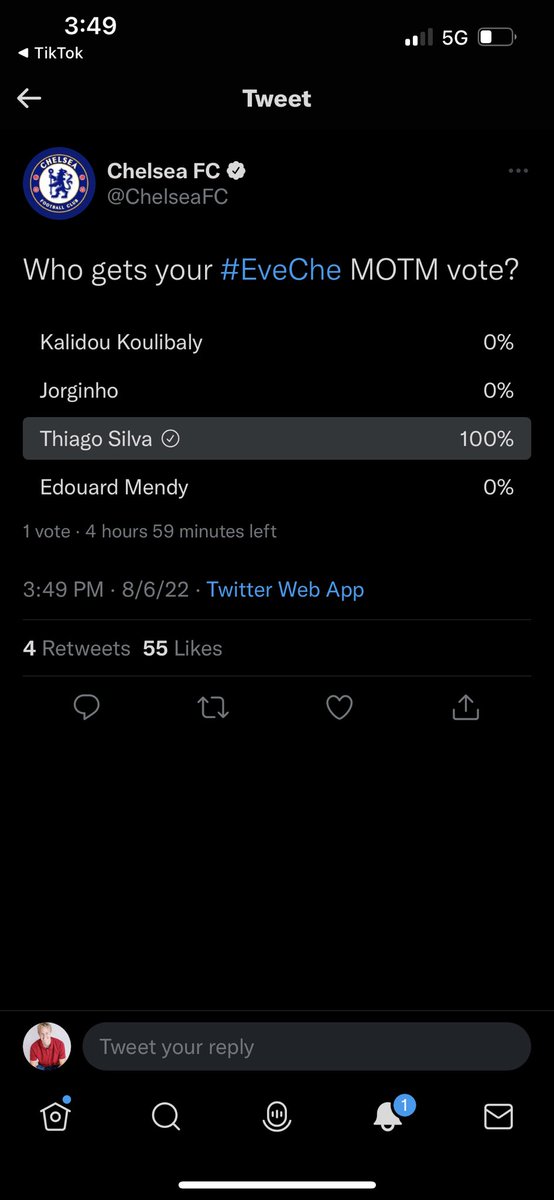 cody_kropp42's tweet photo. @ChelseaFC I was first. That’s cool https://t.co/KzXyAI6Txs