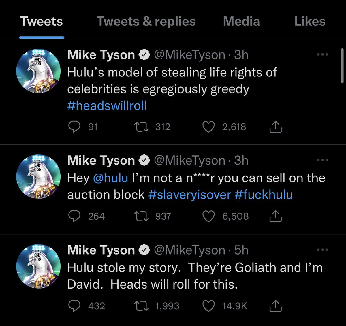 I’m wit Mike 

Fuck you hulu