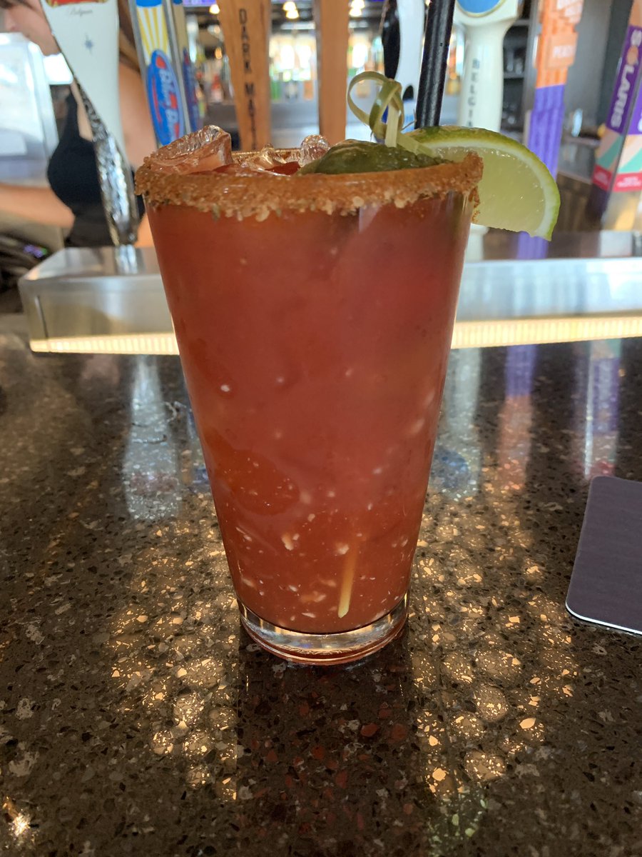 CaesarKing69's tweet photo. At Milestones in Victoria Harbour. The first drink of many today. Horseradish is a nice tough, gives the drink a good kick. It’s a little watery for my personal liking so I’ll give it a 7/10 https://t.co/7VtXM0rKDu