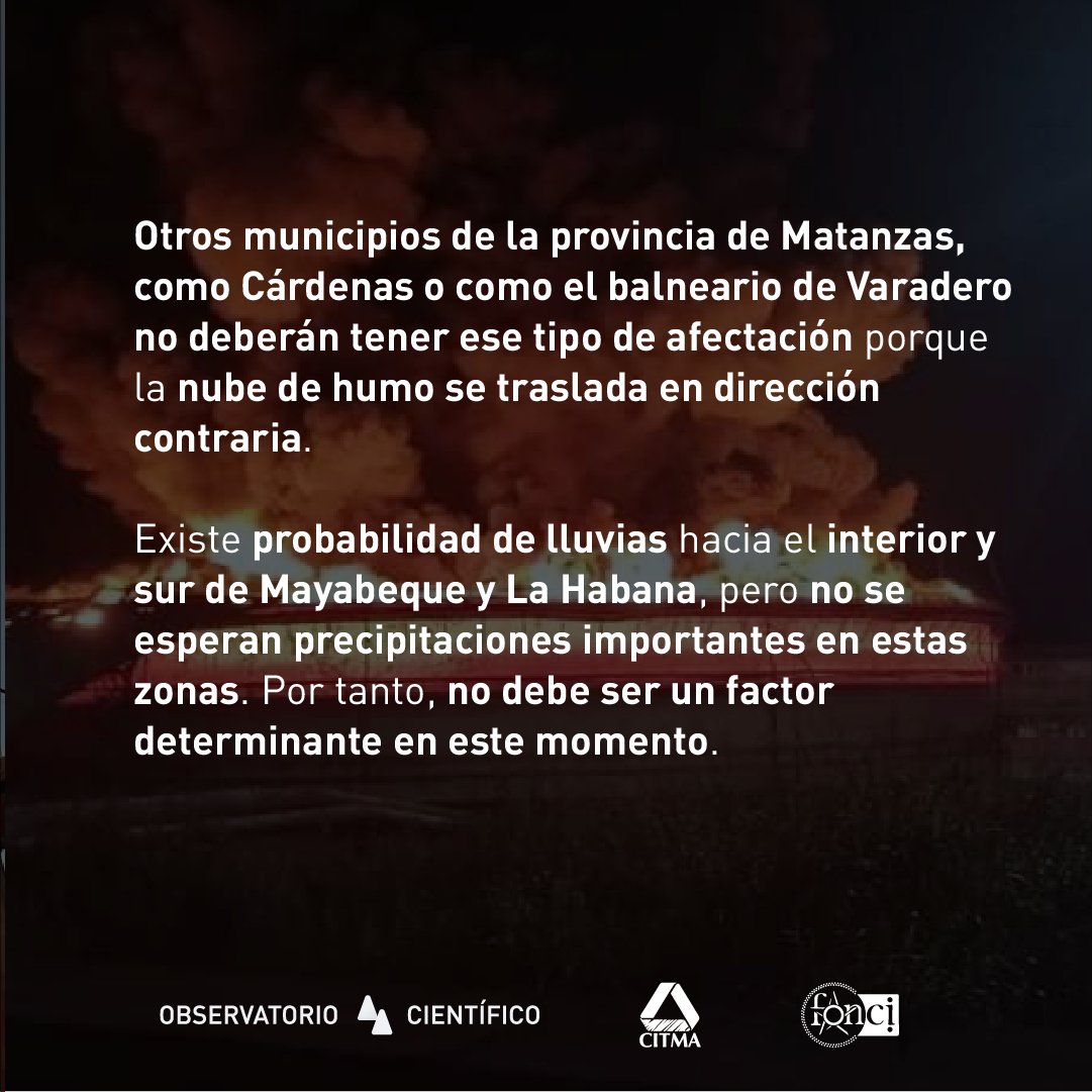 ObservaCiencia's tweet photo. [2/2] El Dr. C. @PazosCelso, director general del @InsmetC, explicó a @ObservaCiencia lo que ocurre en estos momentos con las columnas de humo, la incidencia de las lluvias y las concentraciones de los gases contaminantes de interés para la salud humana.

#FuerzaMatanzas https://t.co/lPeb54XToR