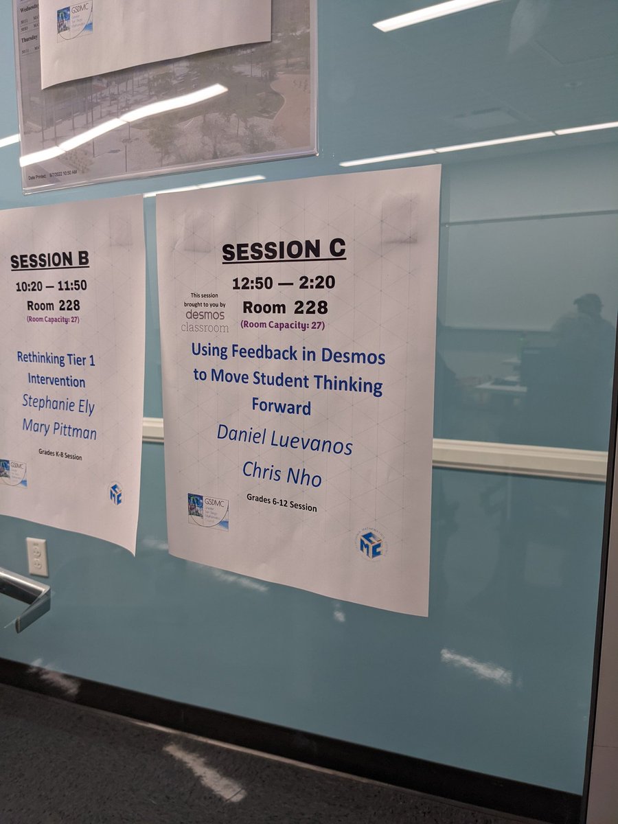 GSDMC1's tweet image. Last sessions of the day are really highlighting how to bring S thinking into the forefront. Great discussions about routines to elevate S voices with @MathTransform Richie and Andy. Plus, feed back in @Desmos with @danluevanos and @nhoskee