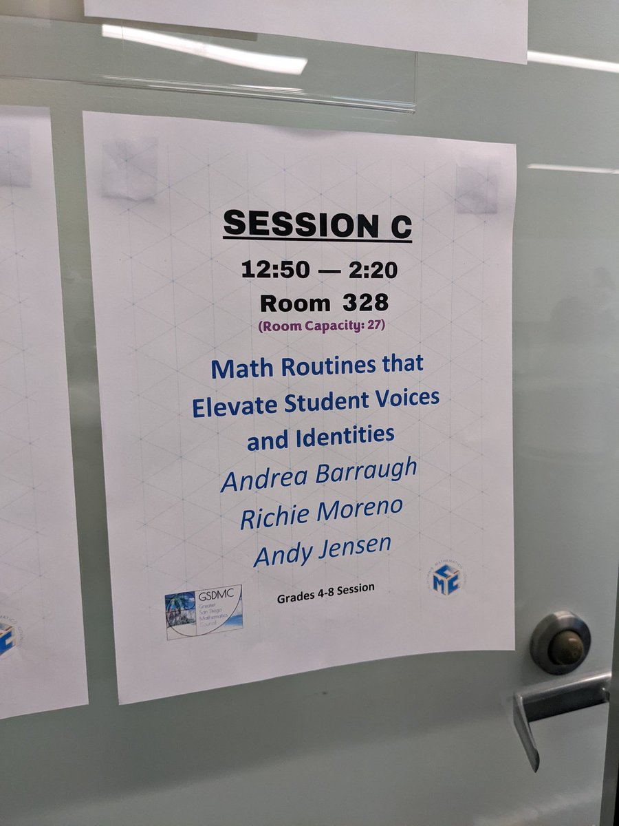 GSDMC1's tweet image. Last sessions of the day are really highlighting how to bring S thinking into the forefront. Great discussions about routines to elevate S voices with @MathTransform Richie and Andy. Plus, feed back in @Desmos with @danluevanos and @nhoskee