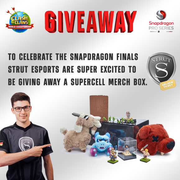 Goodluck to all in the <a href="/ESLMobile/">Snapdragon Pro Series</a> Finals!
Very excited to see the amazing wars tomorrow!

🎁GIVEAWAY!!!🎁

To enter:
1. Like and retweet
2. Follow <a href="/STRUTesports/">STRUT esports</a> 
3. Tag your favourite clash player

The winner will be announced on Monday!