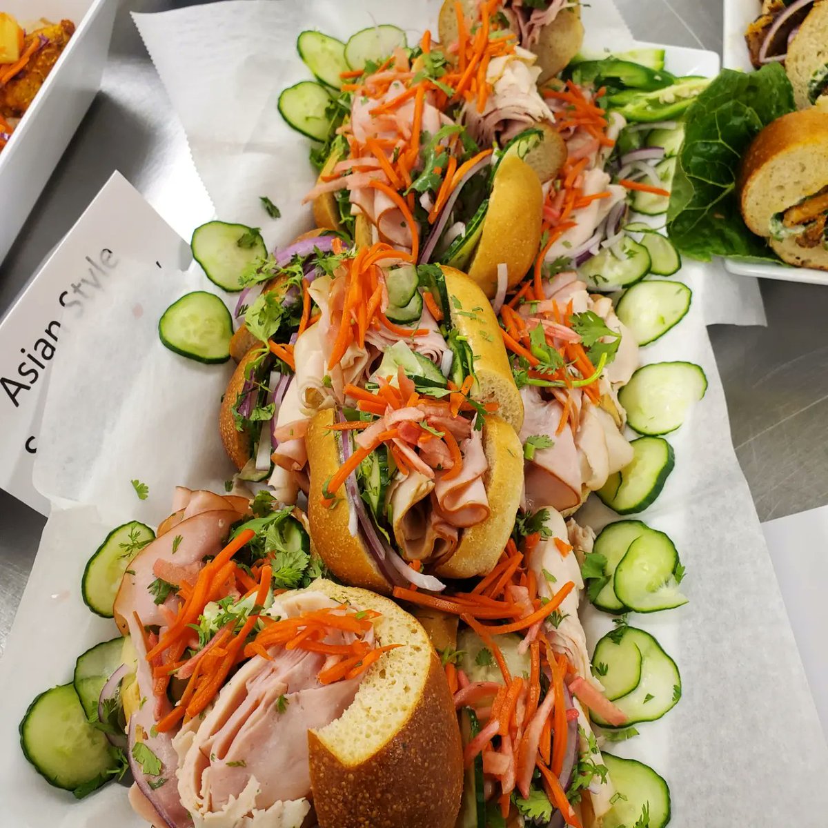 Chefrebeccak12's tweet photo. We wrapped up @K12Culinary training this week with Super #Sandwiches and #Salads! #schoollunch #culinarytraining #realschoolfood #chefsmovetoschools #saladbarsinschools  #tastetherainbow #haveaplant #eatyourveggies #saladbar #schoolnutrition #schoolfood #professionaldevelopment https://t.co/Ww2GdrQAro
