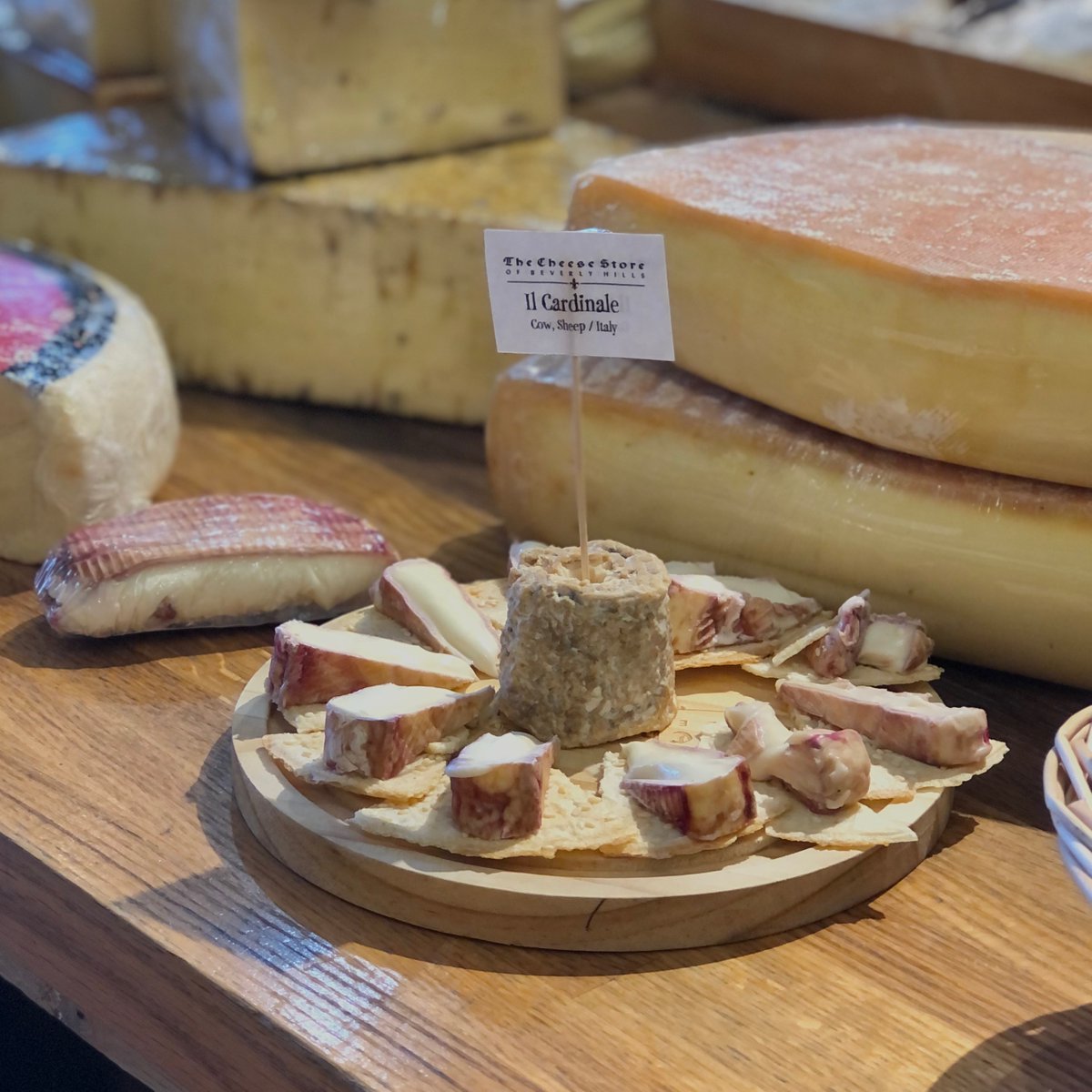 CheeseStoreBH's tweet photo. Drop by the shop, we've got an interesting cheese for you to try: Il Cardinale. This Italian cheese was inspired by Époisses. Made fr a combination of cow &amp; sheep's milk. The edible rind is washed w Alchermes, a classic, full-bodied liqueur, rich in spicy aromas w hints of citrus https://t.co/Jh71cUYU0x