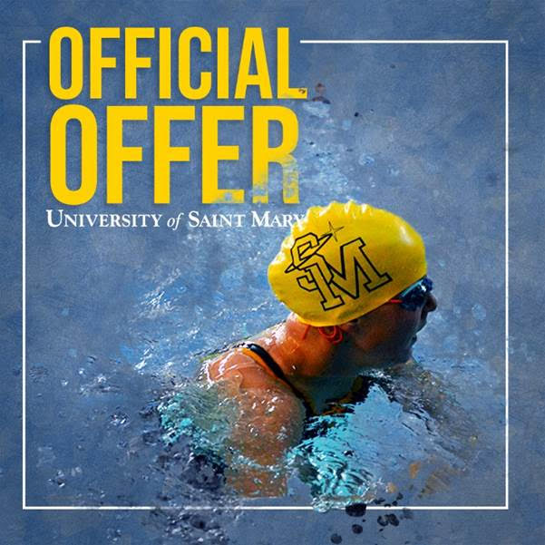 I am very blessed and excited to receive an offer from University of Saint Mary!  Thank you <a href="/LHS_SwimCoach/">Coach Bresser</a>, <a href="/USM_Swimming/">Saint Mary Swimming</a>, <a href="/USM_Athletics/">USM Athletics</a>, <a href="/USMSpireWire/">Saint Mary</a> ! ❤️🏊‍♀️