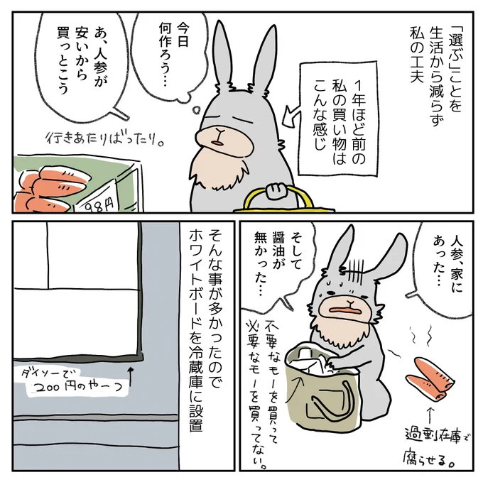 #自閉日記 51
行き当たりばったりに特売品を買っていた頃は、過剰に買って食品ロス出すわ、必要な時に必要なものがないわで大混乱。
家族みんなが必要と思った時書くのも重要。
『「無いよ」って言ったじゃん!』ってやり取りもすっかり無くなって心が健やか。
「無いよ」→「書いとけ」で解決。 