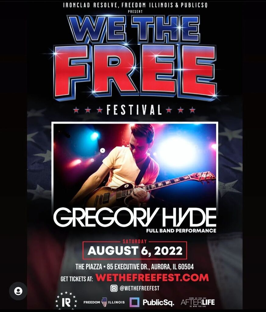 gregoryhyde's tweet photo. TONIGHT (8/6): The Gregory Hyde band is playing as part of @wethefreefest in Aurora. We play at 8pm... there's still time to get your tickets! 

#wethefree #freedom #livemusic https://t.co/z7EG4ssBof https://t.co/Pz0dNcAlE0