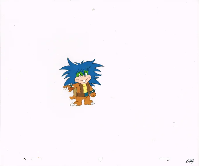 The Adventures of Super Mario Bros. 3 Animation Cel and Sketch Scan of Kooky von Koopa from episode 22 7 Continents For 7 Koopas. 