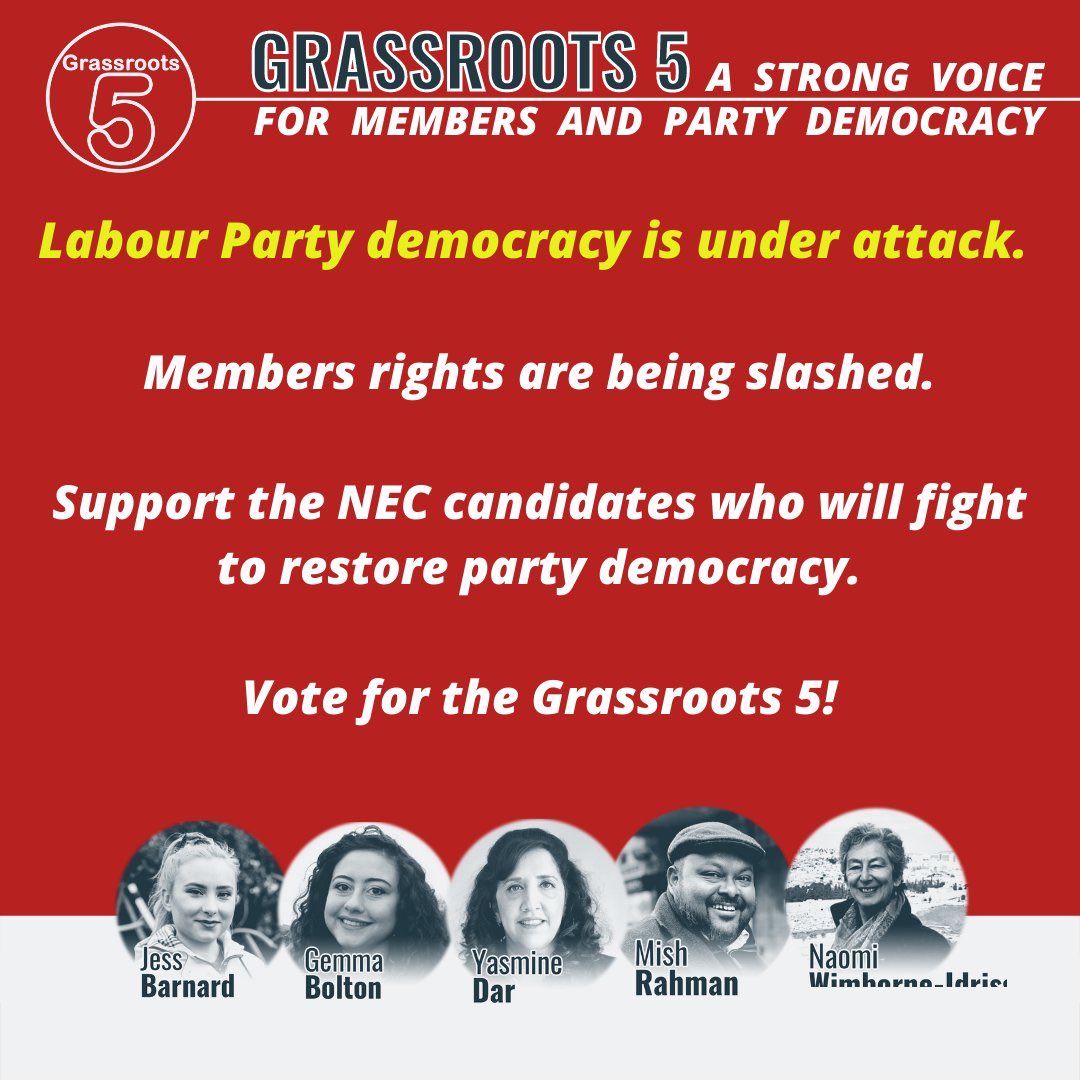 To support conference sovereignty, and to promote antisemitism, vote #Grassroots5 for #LabourNEC