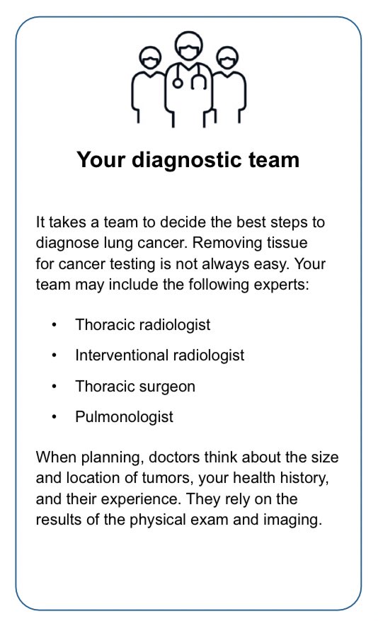 Sanjay Mukhopadhyay (@smlungpathguy) on Twitter photo From 2022 <a href="/NCCN/">National Comprehensive Cancer Network (NCCN)</a> guidelines for patients. No mention of pathologists in the “diagnostic team”. 👎🏾 From 2022 <a href="/NCCN/">National Comprehensive Cancer Network (NCCN)</a> guidelines for patients. No mention of pathologists in the “diagnostic team”. 👎🏾