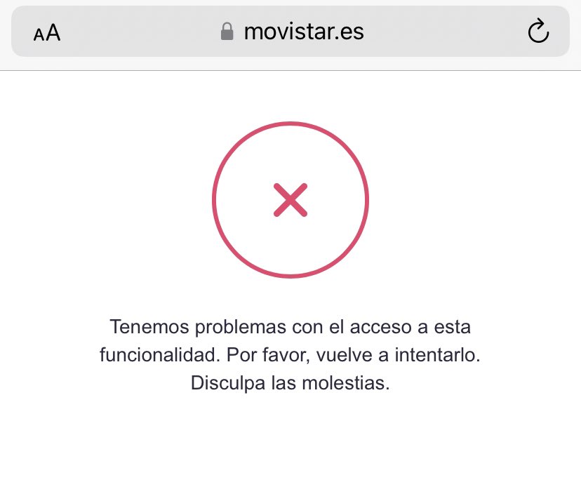 xavidoo's tweet photo. @movistar_es incidencia todo el día con la cobertura red móvil,servicio telefónico pésimo, sms con link para confirmar estado incidencia y cuando entras este otro error.Pagas servicio basura a precio de oro.Ojalá se les atraganten los dividendos a Pallete y compañía #timofonica https://t.co/8taJp8uG3M