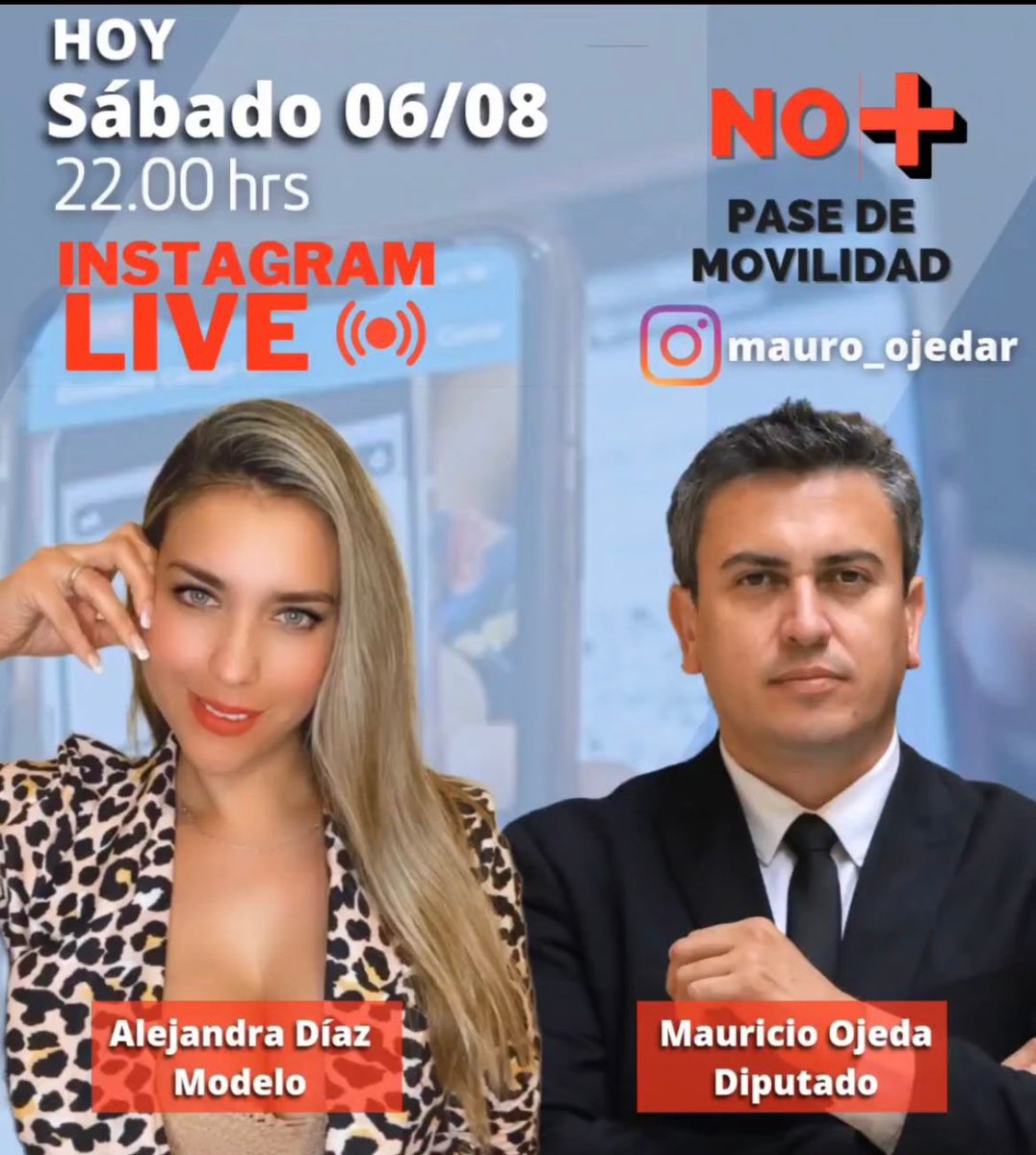 No se pierdan el live de hoy por la cuenta de instagram del diputado <a href="/mauricio_ojedar/">Diputado Mauricio Ojeda</a>