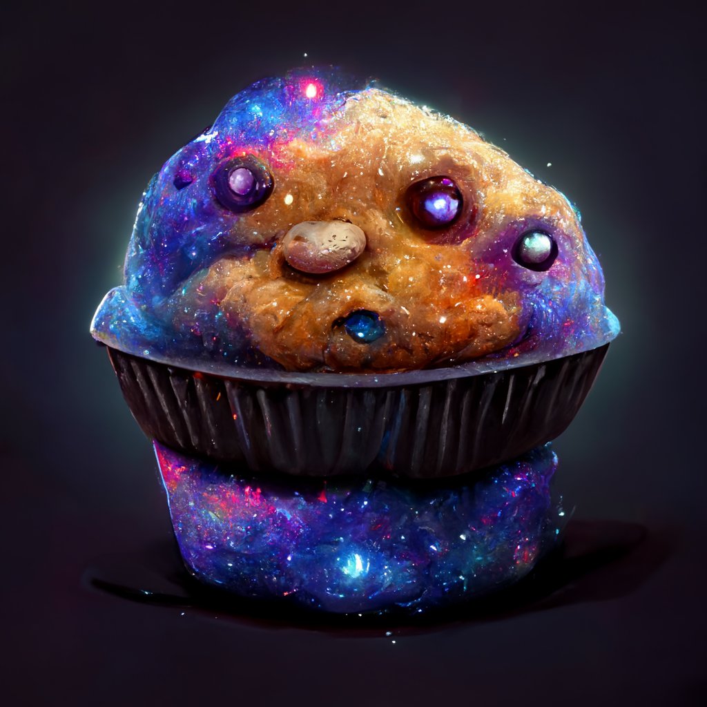 Meet Biggles, a Celestial Cranberry flavored #cosmic #muffin - This adorable muffin is part of our Genesis batch, a new trait added today - Available on OpenSea 👉 opensea.io/collection/cos……… 🚀👩‍🚀🪐 #nft #NFTdrop #AIart #aiart #omnom #yum