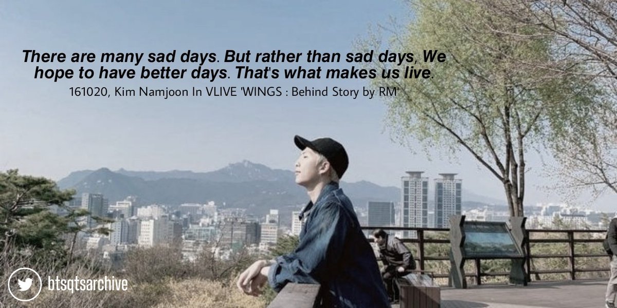 uarmysmilee's tweet photo. they show me that maybe today is difficult, maybe tomorrow would seem impossible, but as Joonie said,

"There are many sad days. But rather than sad days, we hope to have better days. That’s what makes us live. That’s what makes us dream.”

#btssavedme #BadDecisions #BTSARMY https://t.co/HXFRMtwsco