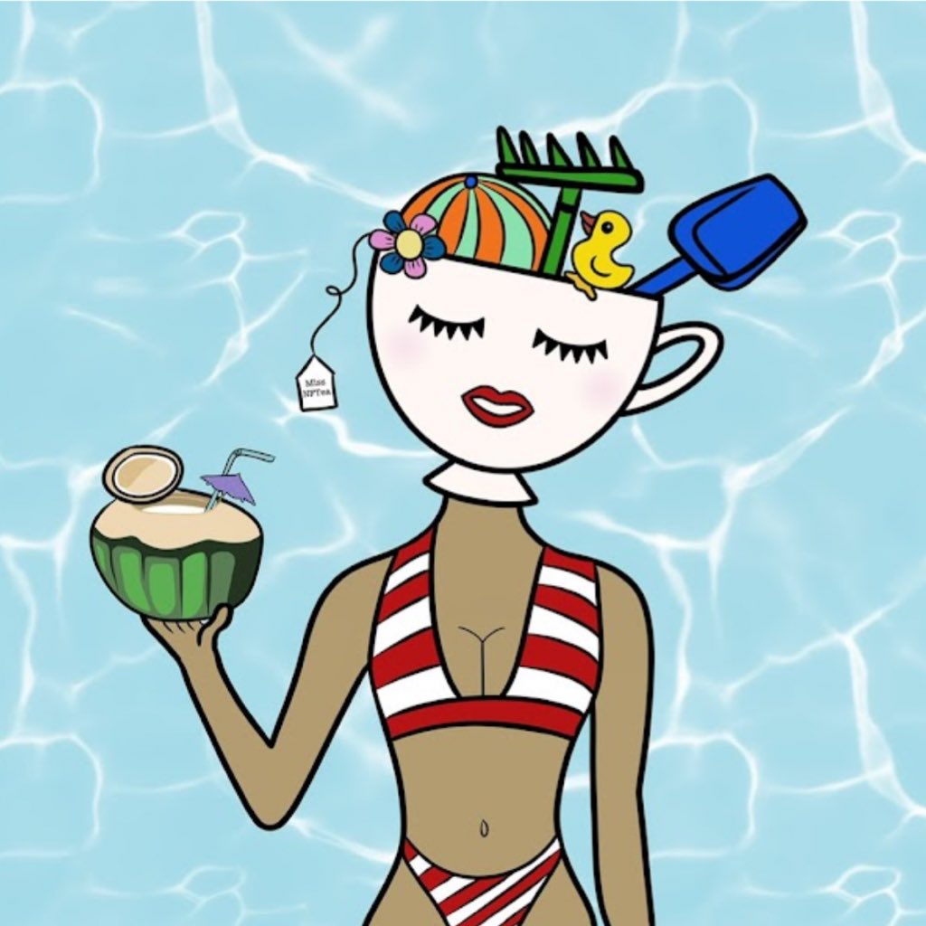 Saintronikow's tweet photo. #NFTGift de parte de @miss_nftea @Na5hiviri  #MissNFTea Summer 2k22 ☀️👙muchas gracias por el detalle, aqui seguiré compartiendo tus posts sobre ecudacion de #Web3 y #NFT 📚👩‍🏫 y asistiendo a los karaokes 🎤 #LFG https://t.co/SpDQp0yFEk