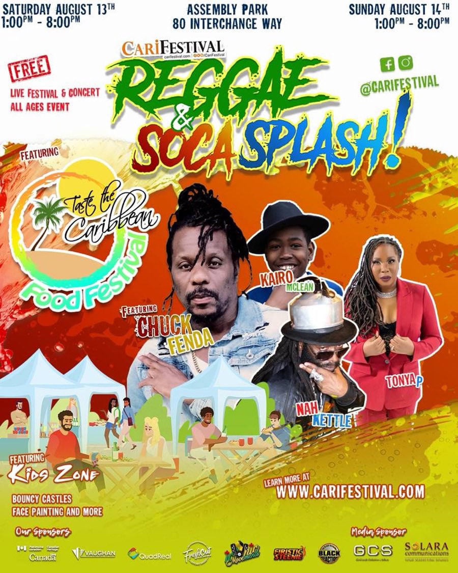 🌟 7 Days Away

Reggae &amp; Soca Splash featuring Taste The Caribbean Food Festival arrives at AssemblyParkVMC on August 13 &amp; 14, 2022.  
Grab your FREE ENTRY ticket today: 
bit.ly/RSS2022YRG
Sat. August 13 1pm to 8pm - REGGAE EDITION
Sun. August 14 1pm to 8pm - SOCA EDITION