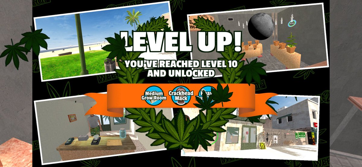 default2862vods's tweet photo. I've reached level 10 running my #weedshop2  Where you at? https://t.co/pA0IcdjX9O https://t.co/mff5GrDjMy