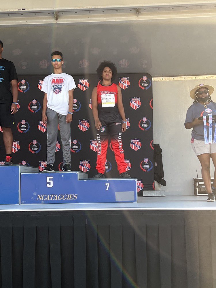 JO UPDATE- Willie Sturgis IV gets back to the podium in the javelin with 7th place 14yo Boys 136ft 4in. Congrats Willie!! #likearocket