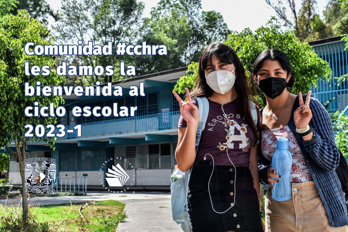 CCHUNAM's tweet photo. Comunidad #cchra, les damos la bienvenida al ciclo escolar 2023-1

@CCHAzcapoUNAM @pulsocchn @CCHVallejo_Ofi @CCHOte_UNAM @cchsur_oficial https://t.co/FUlgr5O4EY
