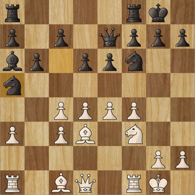 Black has already gone astray not challenging White's center earlier and now takes aim at the c4 pawn with 11...Na5. I was quite satisfied with my response, which was...? #chesspunks