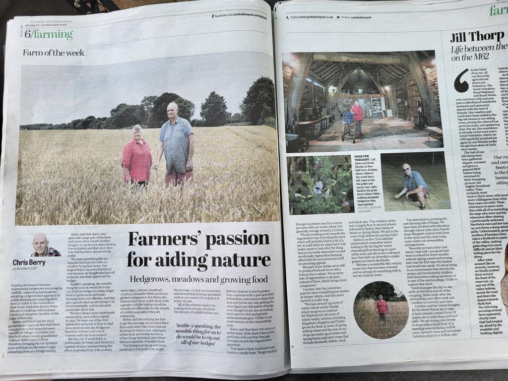 Many thanks to <a href="/yorkshirepost/">The Yorkshire Post</a> &amp; Chris Berry for a chance to discuss our farming, stewardship &amp; educational access.
Thanks also to <a href="/FutureFarmerYAS/">Future Farmers</a> for media training with <a href="/Jonesthejourno/">Anna Jones</a>  &amp; <a href="/mrpricetv/">MrPriceTv</a> for giving me the confidence &amp; skills to do this.