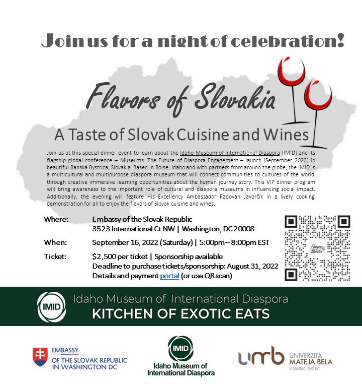 IdahoMID's tweet photo. Join us on Sept. 16 at the Embassy of the Slovak Republic for a night to remember! #LearnDiscoverExplore at https://t.co/4G4Yl25ikf. https://t.co/iqYiTbXhvp