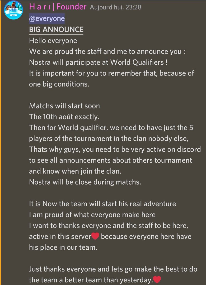 Nostra_Esport's tweet photo. Hello everyone, we are proud to announce Nostra will participate at World Qualifier, it is big New for us and for the team, we are proud of what we did and made for the team and we Hope all of that will continue with fun and love❤️ https://t.co/tmcc2RnFPe