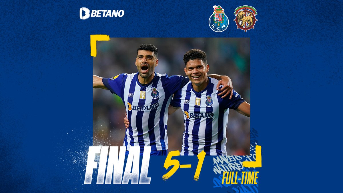 FCPorto's tweet photo. Que entrada na Liga 💙🔥🤩

🔵⚪ FC Porto 5-1 CS Marítimo
⚽13' Taremi [1-0]
⚽40' Evanilson [2-0]
⚽42' Taremi [3-0]
⚽68' Marcano [4-0]
⚽76' Toni Martínez [5-0]
⚽88' Winck [5-1]

#FCPorto #FCPCSM https://t.co/NkP9y0QVVA
