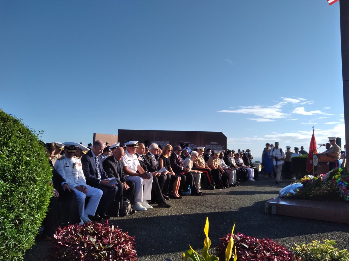 MPodokolo's tweet photo. Memorial Service at the U.S.Monument Skyline Ridge,Honaira 🇸🇧.The commemoration of the 80th anniversary of the Battle of Guadalcanal. https://t.co/NX93ZL14QW