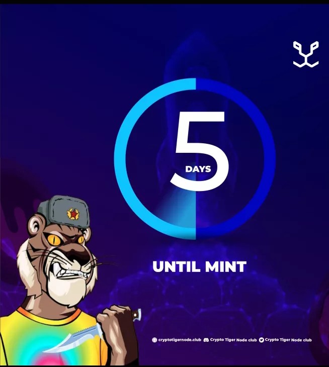 📢 Counting down to the mint of our unique crypto tigers.
We have shared new sneak peek  for our tigers.
5 days remains until the mint date.
Hurry up and don't miss the chance to mint a tiger and get lifetime reward.🎯
Head on to discord.gg/H57DmQpksf
#CTNC #NFT $CML