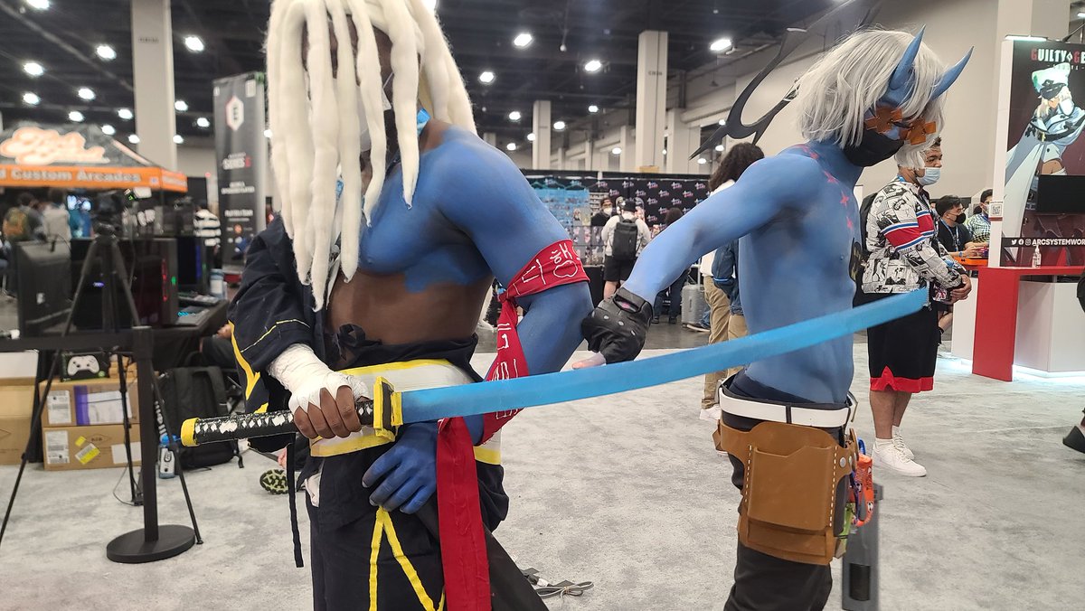 BlackAcecosplay's tweet photo. Happy choas found himself a new weapon 
Photo by @Evanmichaellee 

#Arcsystemwork
#DNFDuel #GuiltyGearStrive https://t.co/F3MipnVDZ4