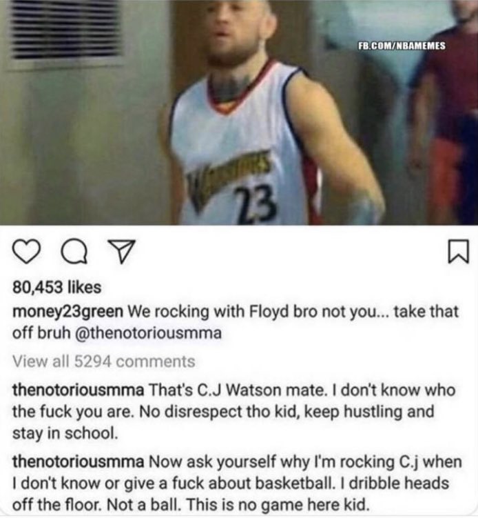 NBAMemes's tweet photo. Connor McGregor really messed around and ended Draymond’s career 😭 https://t.co/Abxkb8opXb