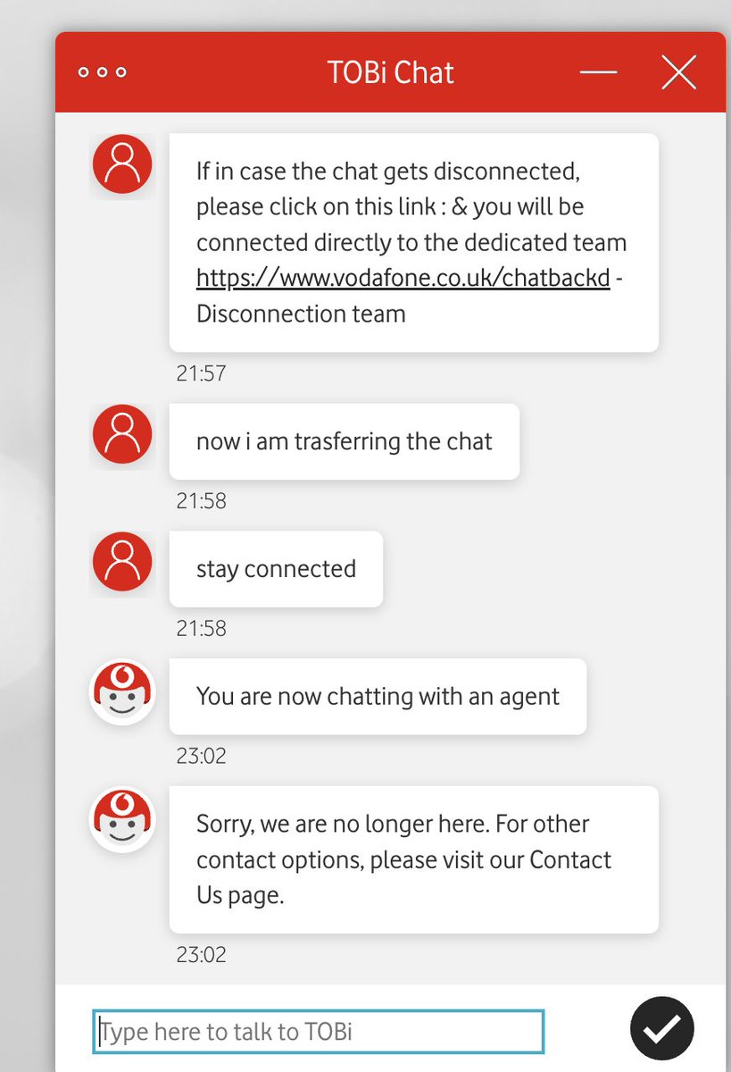 An hour @vodafoneuk.... and then you cut me off. All I want to do is leave you.