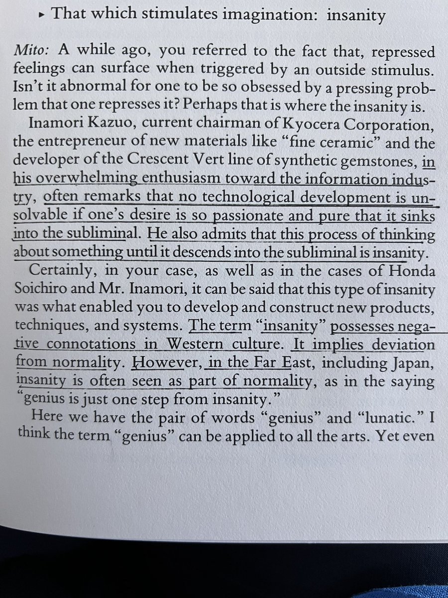 zackkanter's tweet photo. “[He] remarks that no technological development is unsolvable if one's desire is so passionate and pure that it sinks into the subliminal. He also admits that this process of thinking about something until it descends into the subliminal is insanity.” https://t.co/hZMk8XMayd