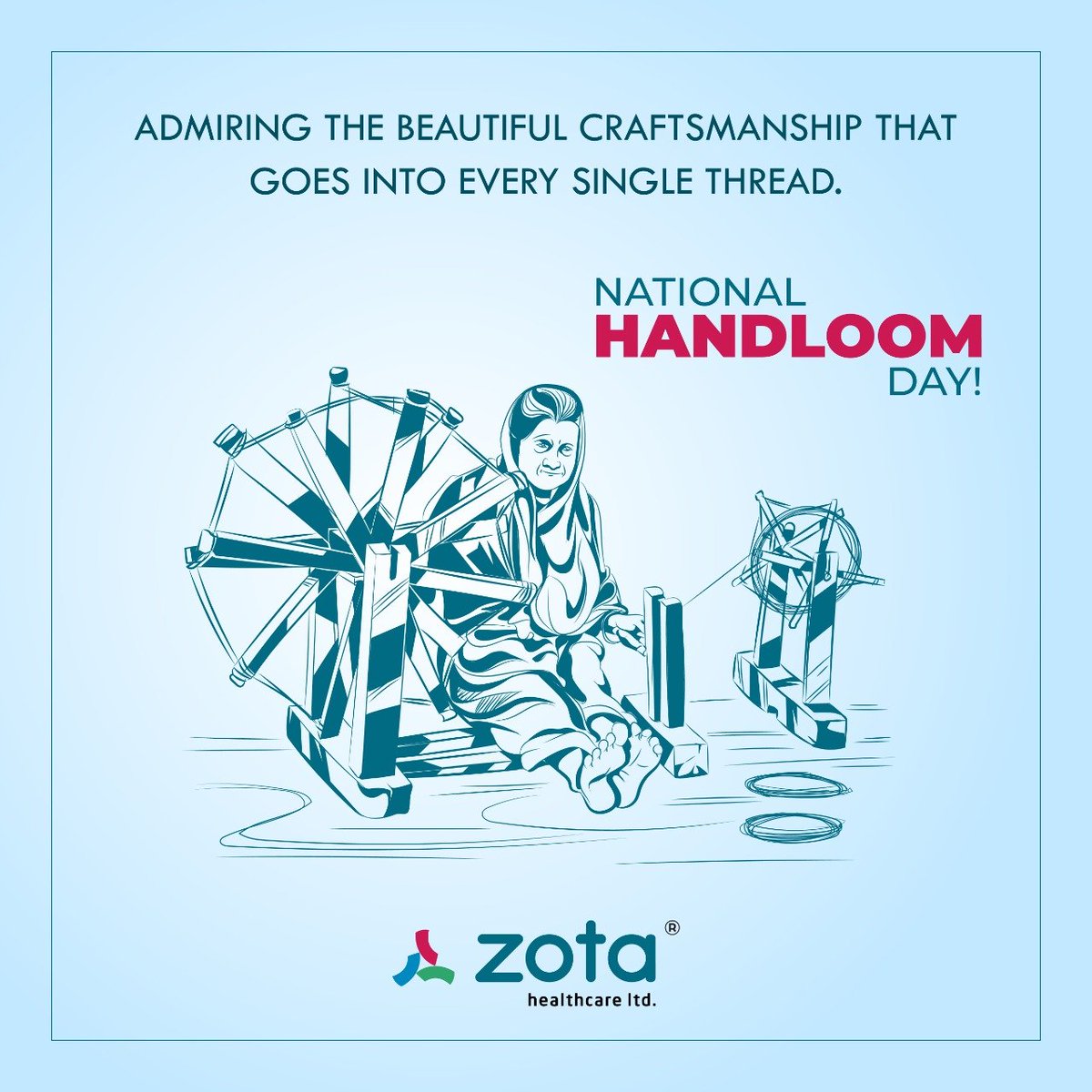 zotahealthcare's tweet photo. On this National Handloom Day, Zota Healthcare preserves, promotes, and celebrates the richness of the Indian Handloom Industry. Take a moment to help preserve India’s cultural heritage through handlooms.
#handloomday #handloomlove #handloomcollection #vocalforlocal #healthcare https://t.co/FPqi2iG86N