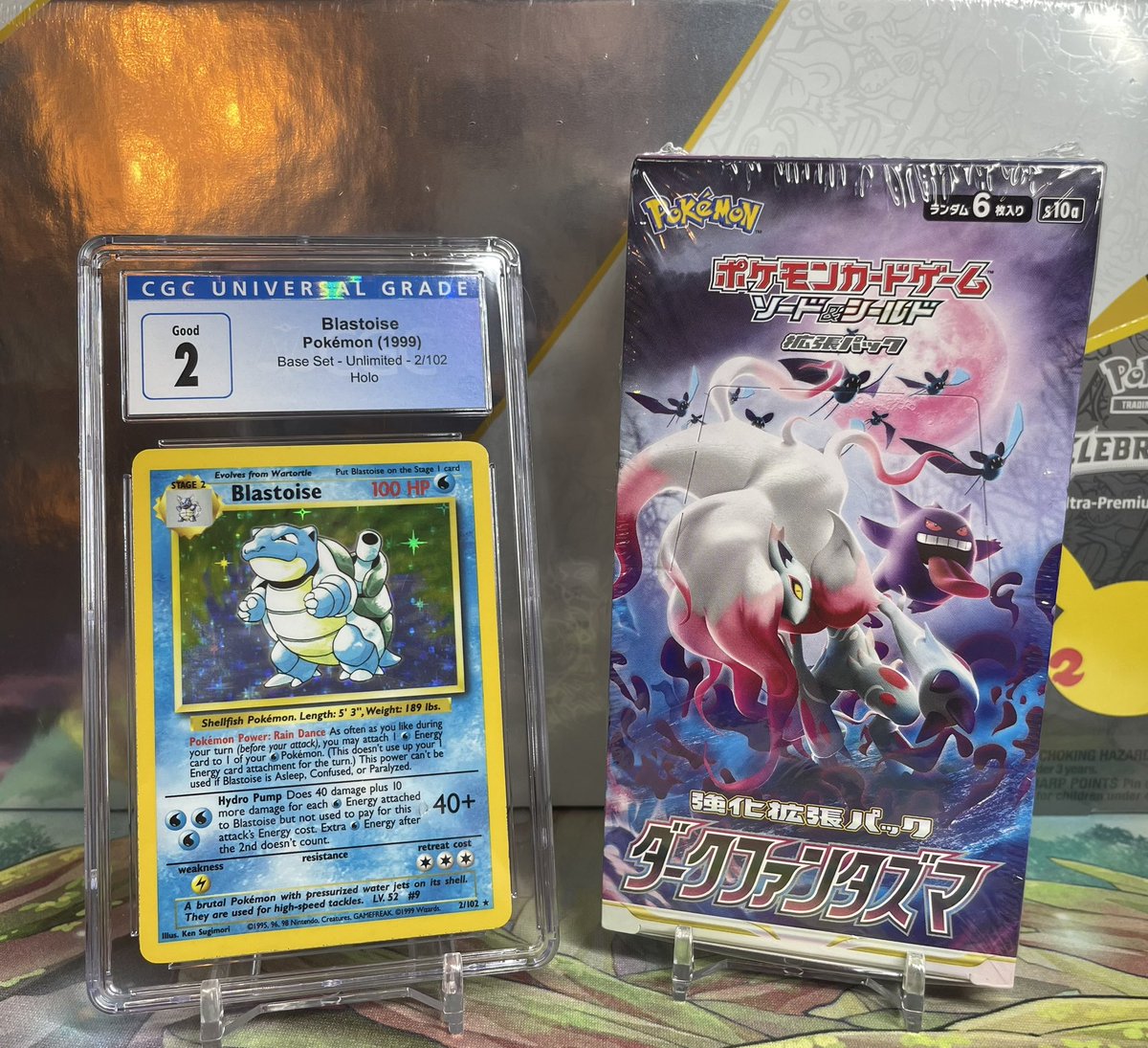 LlcPickaxe's tweet image. 🚨FREE #Pokemon Cards🚨Follow and Retweet to win a Base Set Blastoise CGC 2 slab AND a Dark Phantasmo Booster Box! Winner picked 8/12/22🥰 thank y’all for everything, I couldn’t have made it this far without you 😭❤️ #PokemonTCG  #Giveaway #Giveaway