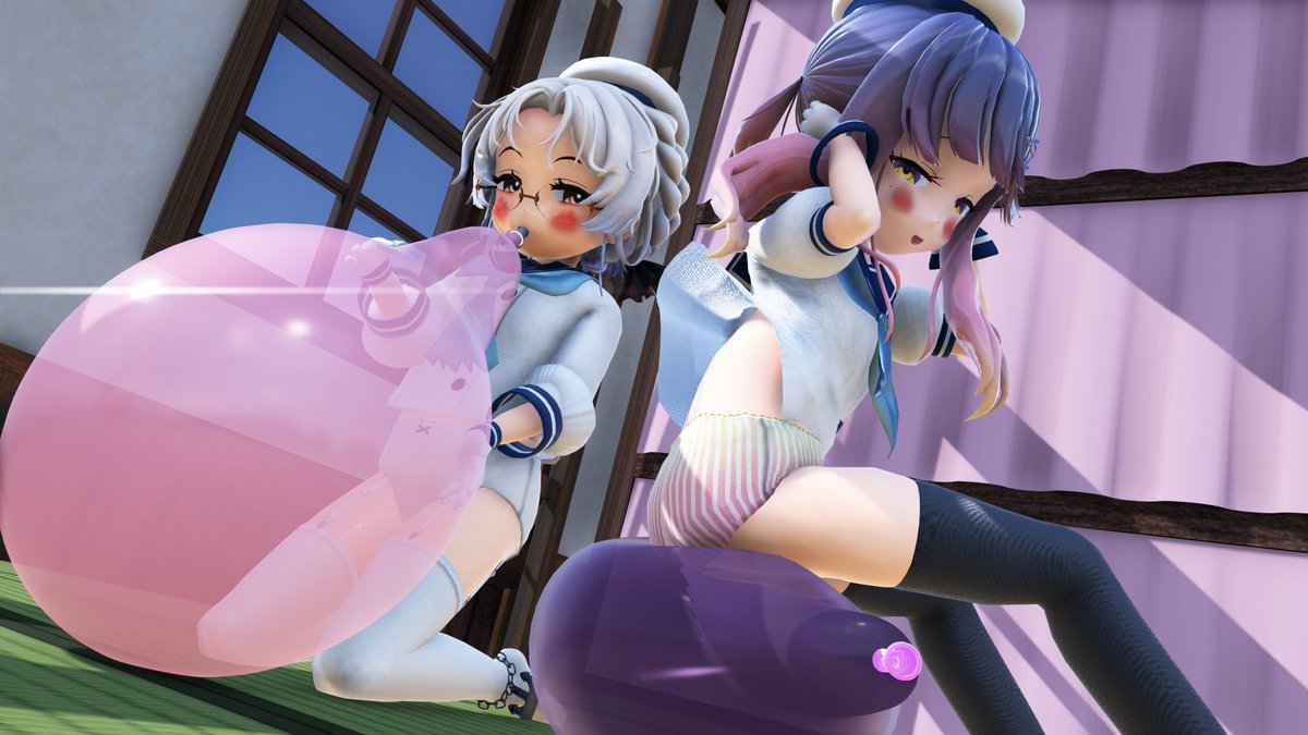 昨日はバルーンの日だったので戯れる海防艦達を(? #バルーンの日 