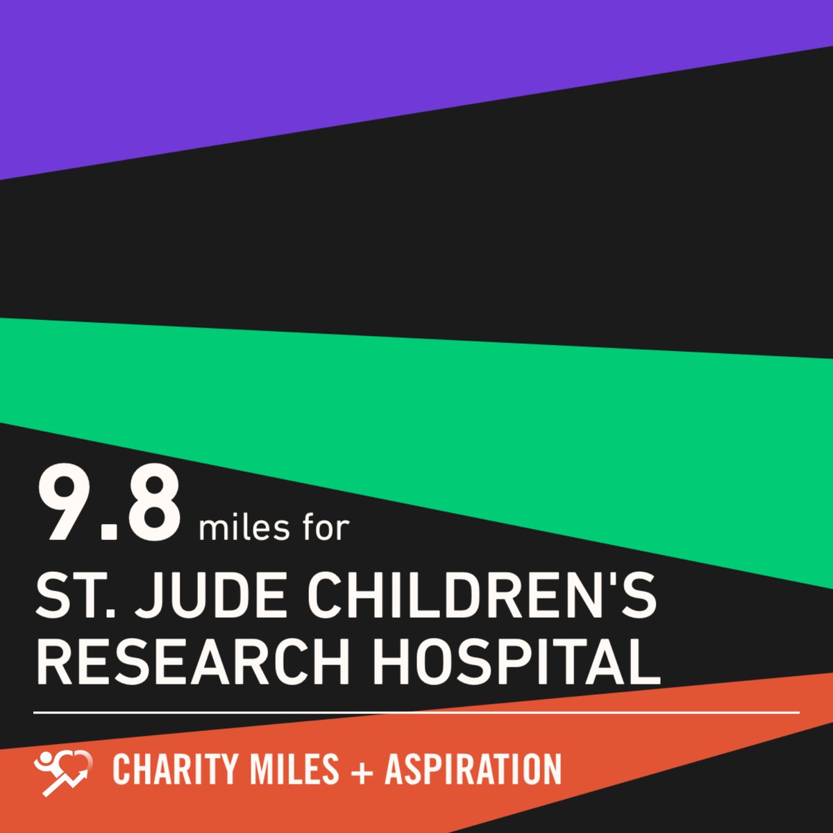 FashionRunner22's tweet photo. 9.8 @CharityMiles for @StJude. https://t.co/iNWFV3PMLP