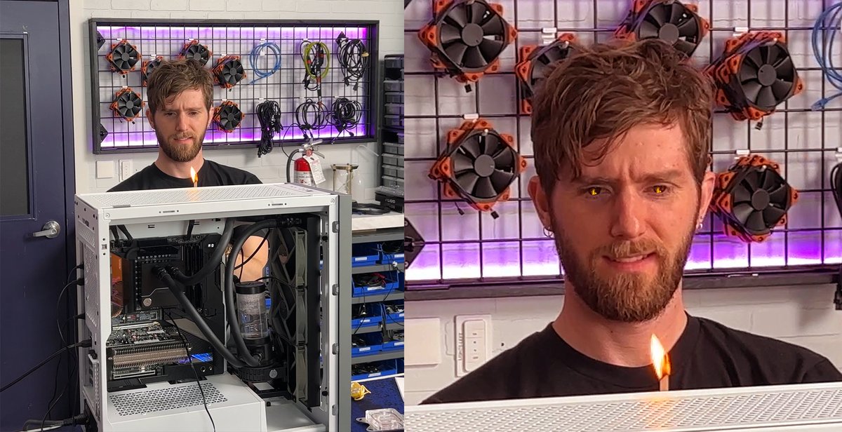 LinusTech's tweet photo. the evil... i see it inside of him.... https://t.co/uWKVu3O5L9