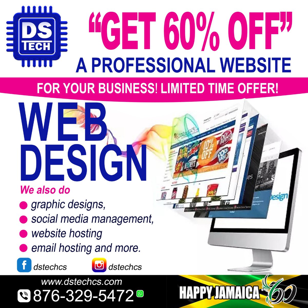 dstechcs's tweet image. Affordable Web Design. Call or Whatsapp 876-329-5472 or visit dstechcs.com #dstechcomputersolutions #dstechcs #websitehosting #webdevelopment #websitedesign