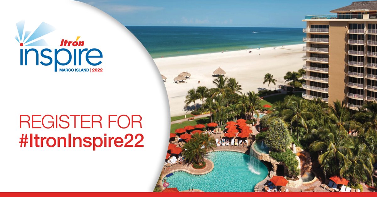 ItronInc's tweet photo. Early bird registration for #ItronInspire22 ends August 8. Join us on the shores of the Gulf this September to gain insights into energy, water and city service management- and to join the fun. Register now: https://t.co/ZvrsJLzUR3 https://t.co/wr5UVzPw0F