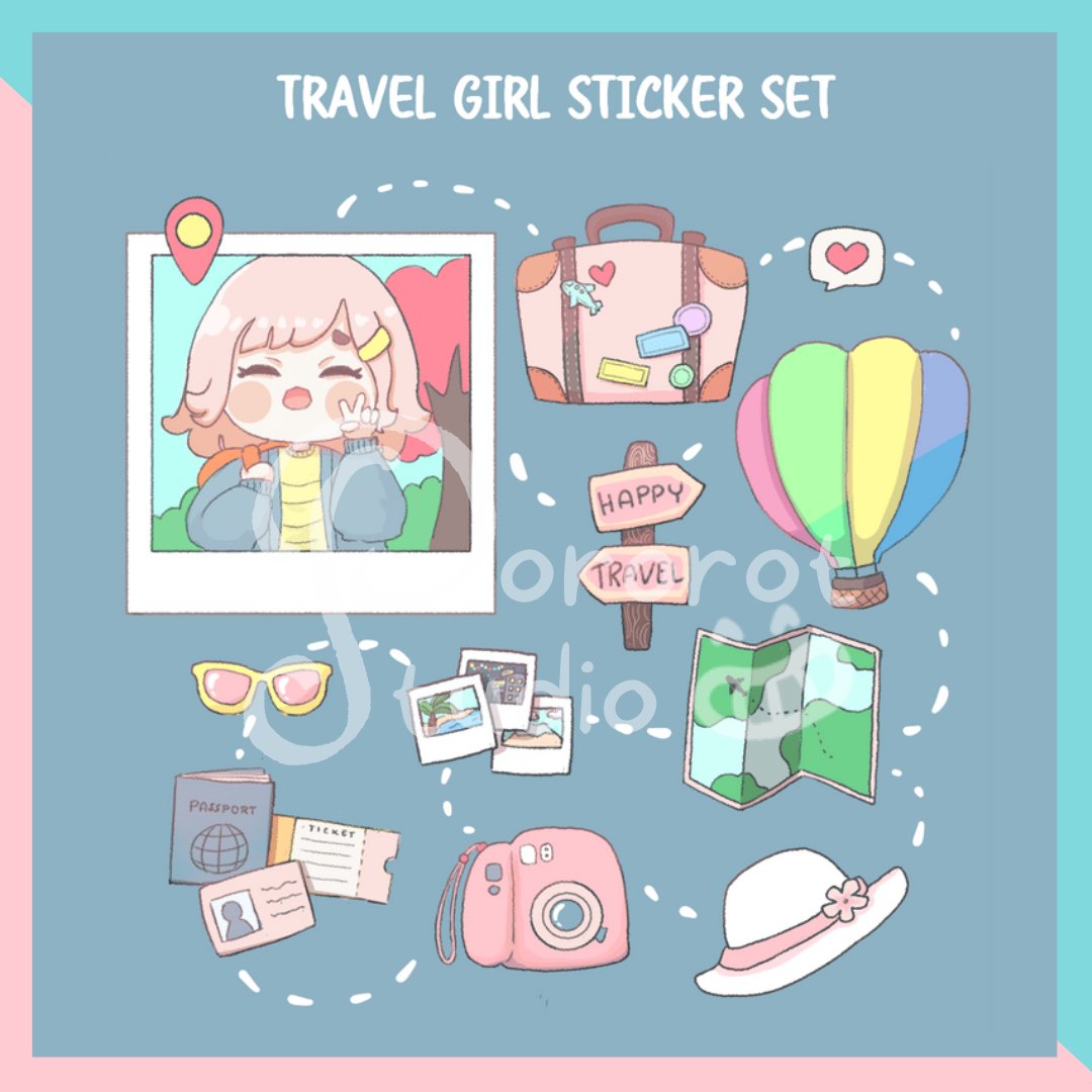 pororotstudio's tweet photo. travel girl sticker set now available! Please check my shop 
@pororotstudio
 on shopee. Link on bio too ☺️❤️
#travel #kawaiigirl #cutegirl #shopeeph #shopee #smallbusinessowner #supportsmallbusiness #stationery #bujo #journallovers #journaling #journal #stickerph #stickershop https://t.co/YY8LaAxIyf
