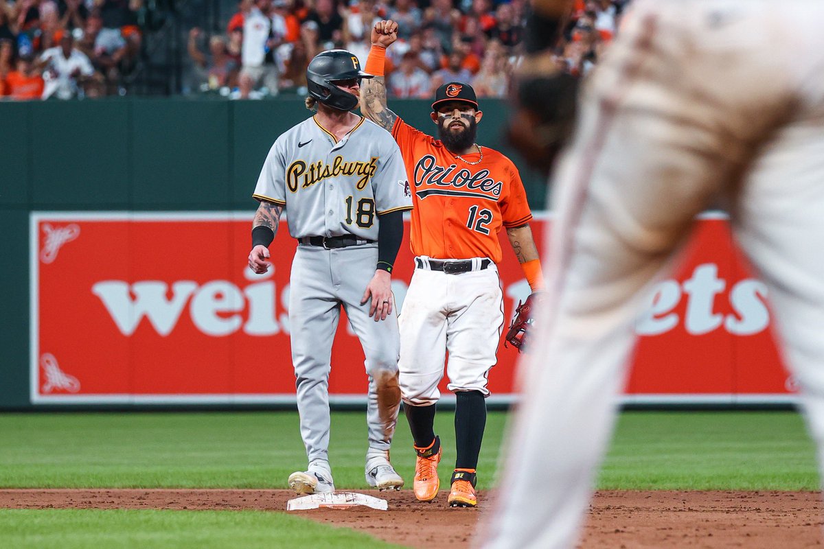 Orioles's tweet photo. One thing about this team is that they’re going to turn the double play 🔥 https://t.co/kY2Ugw5J7Q