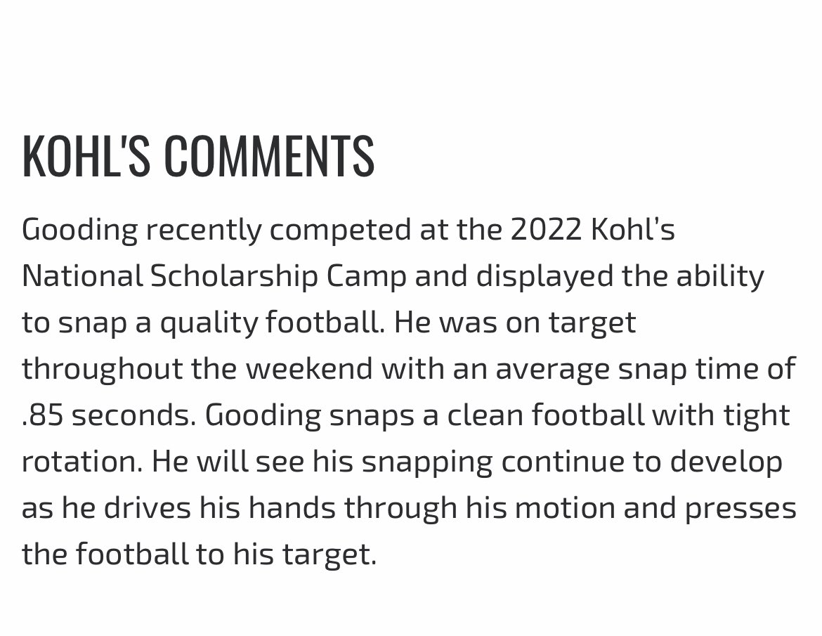 Thank you to <a href="/Coach_Casper/">Coach Casey Casper</a> and <a href="/KohlsSnapping/">Kohl's Snapping Camps</a> for the write up. I’m blessed to now say I’m a 3 1/2 ⭐️ LongSnapper. <a href="/cpcentralfball/">Central Football</a> <a href="/coachbdixon/">Brad Dixon</a> <a href="/ChrisDuerr/">Chris Duerr</a>