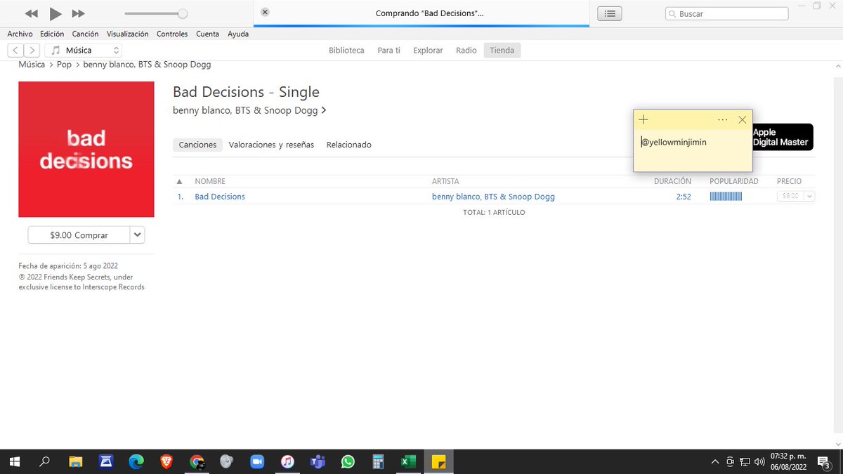yellowminjimin's tweet image. Listo! 
#TeamDimple #BadDecisions1Mx @BTS_twt