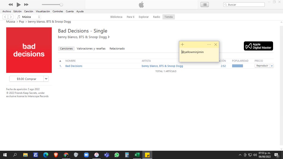 yellowminjimin's tweet image. Listo! 
#TeamDimple #BadDecisions1Mx @BTS_twt