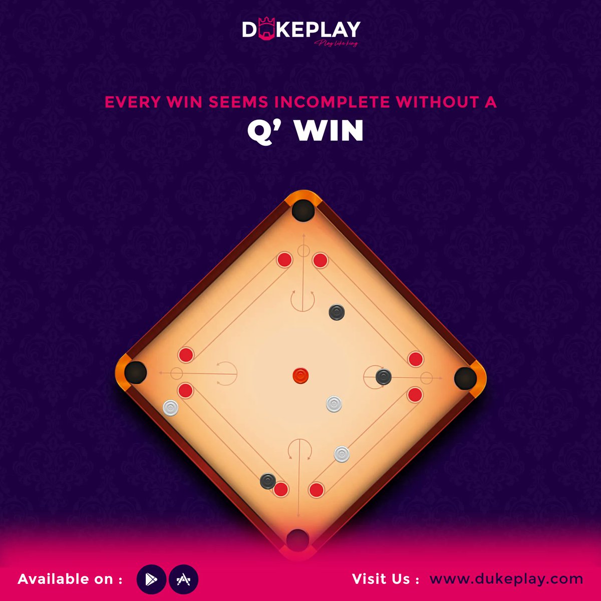 Every win seems incomplete without a Q’ win !!
Play carrom and earn money !!
Download Dukeplay Now !!
buff.ly/3Sznw6G 
#carrom #playcarrom #playdukeplay #dukeplayindia #extraincome #playandearn #realmoney #realmoneycarrom #carrommoney #carromking